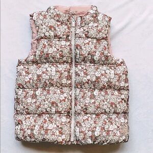 Floral Print Puffer Vest